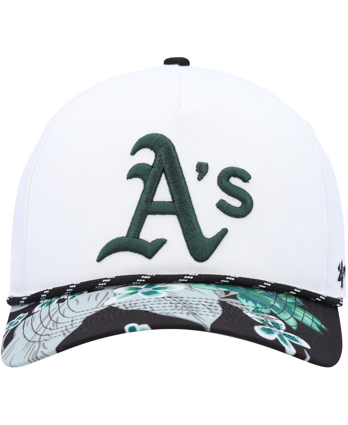 Men's '47 BrandOakland Athletics Dark Tropic Hitch Snapback Hat - White