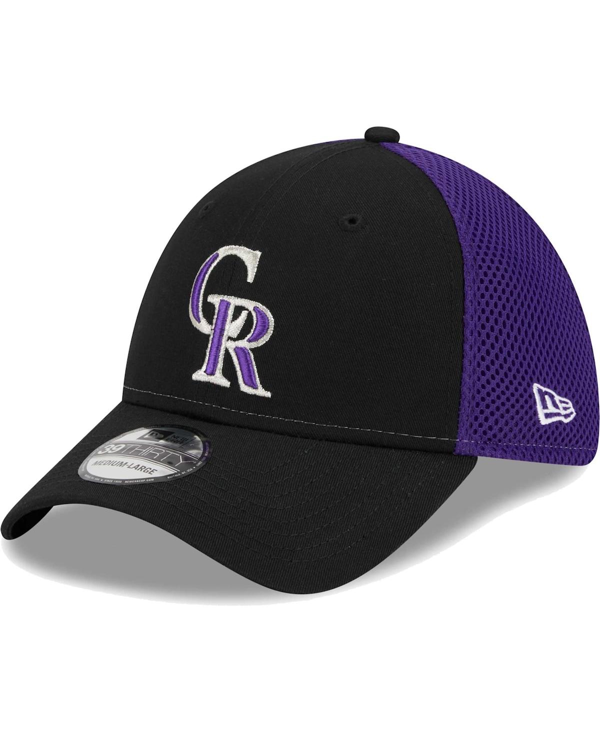 Shop New Era Men's  Black Colorado Rockies Team Neo 39thirty Flex Hat