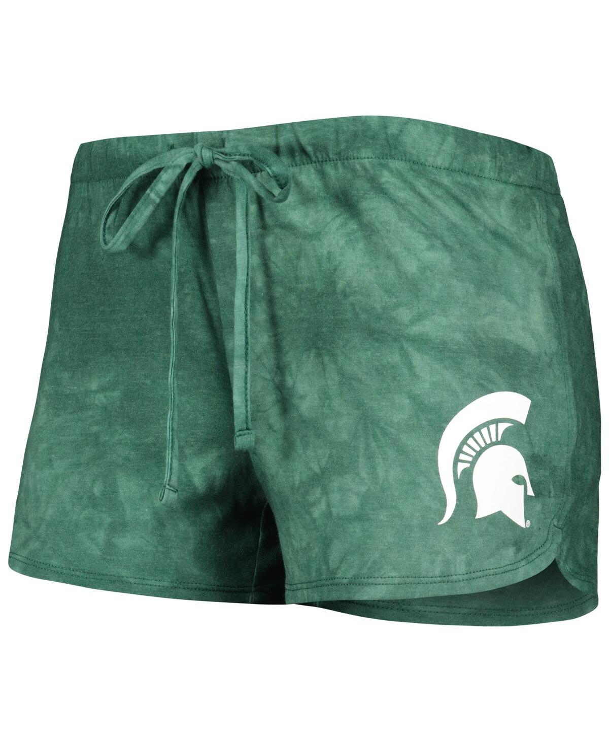 Shop Concepts Sport Women's  Green Michigan State Spartans Billboard Tie-dye Tank And Shorts Sleep Set