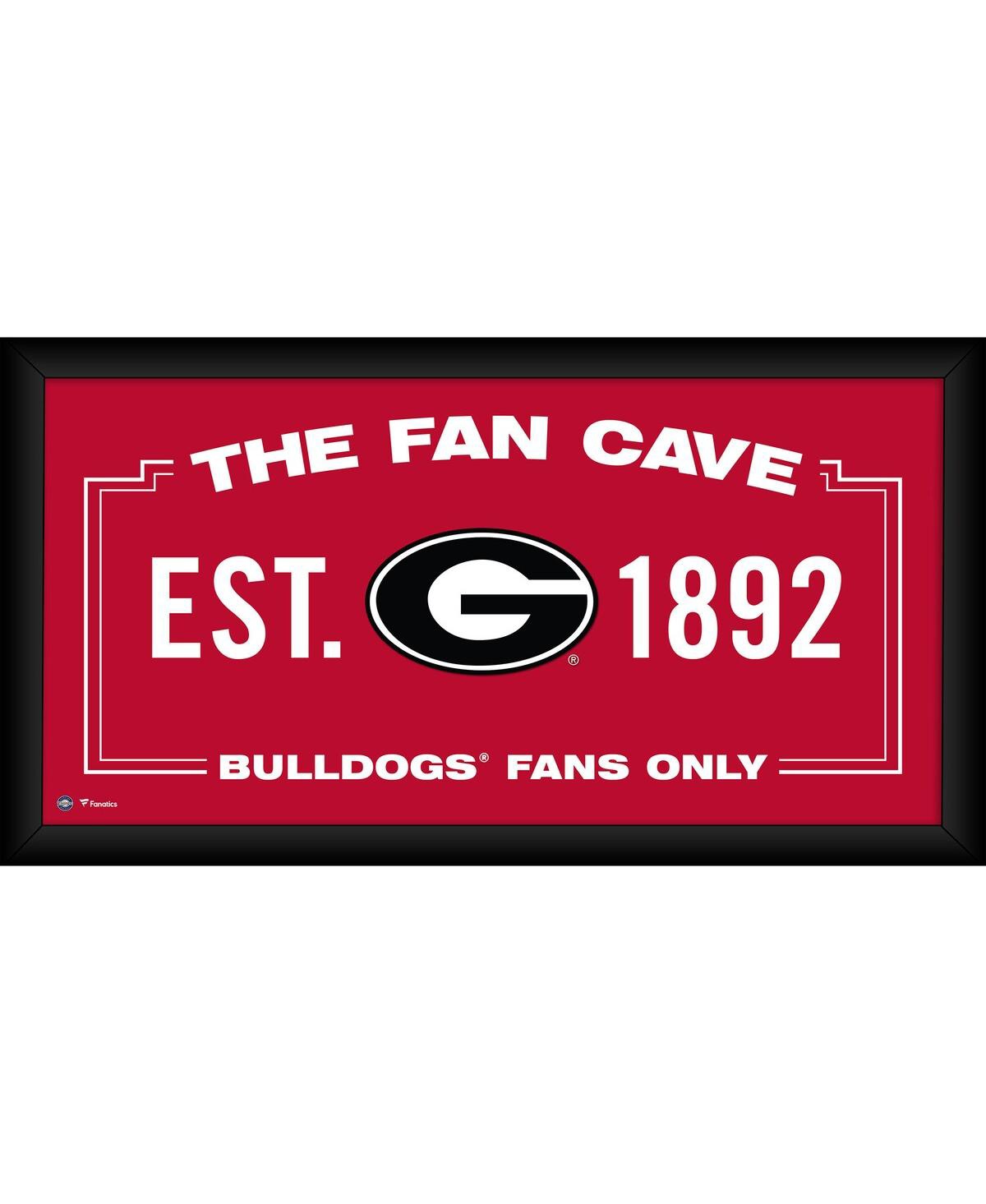 Fanatics Authentic Georgia Bulldogs Framed 10" X 20" Fan Cave Collage In Red