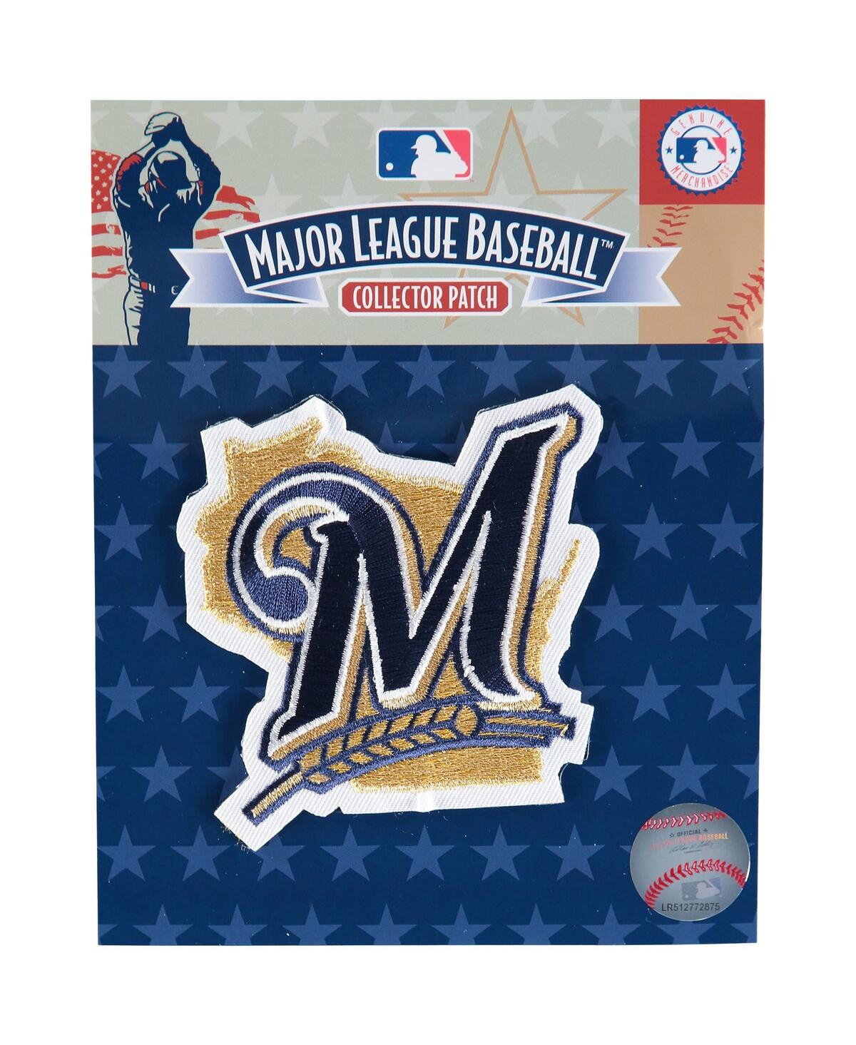 Gold, Navy Milwaukee Brewers "M" Secondary Logo Patch - Gold, Navy