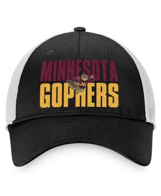 Men's Black, White Minnesota Golden Gophers Stockpile Trucker Snapback Hat