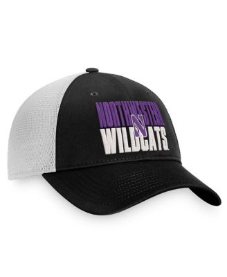 Men's Black, White Northwestern Wildcats Stockpile Trucker Snapback Hat