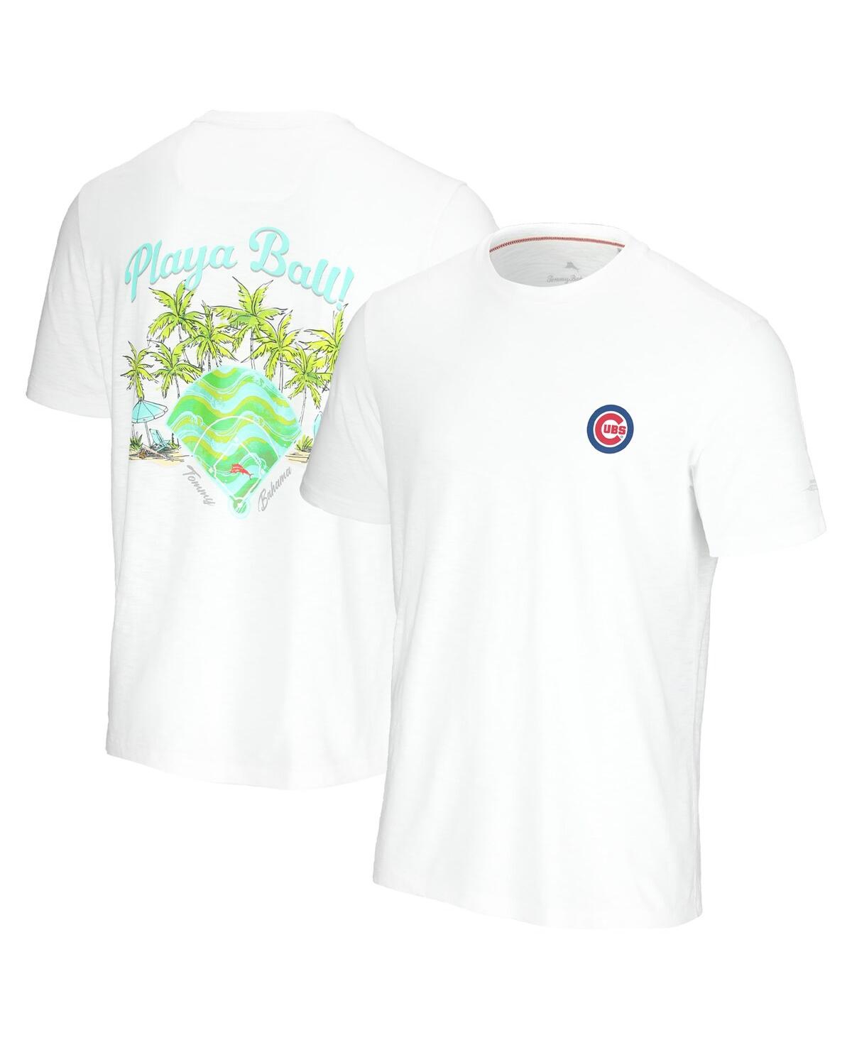 TOMMY BAHAMA MEN'S TOMMY BAHAMA WHITE CHICAGO CUBS PLAYA BALL T-SHIRT