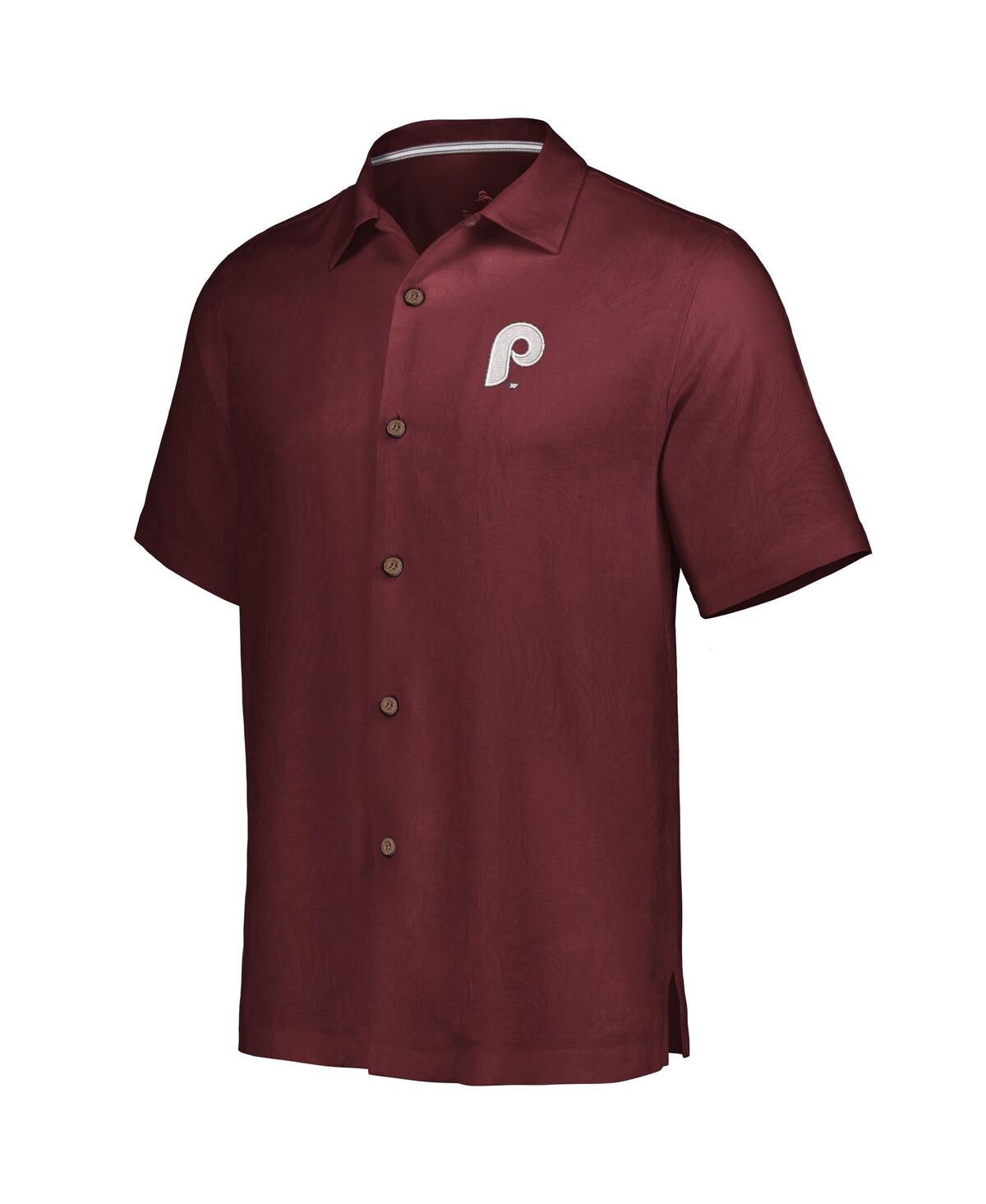 Shop Tommy Bahama Men's  Burgundy Philadelphia Phillies Sport Tropic Isles Camp Button-up Shirt