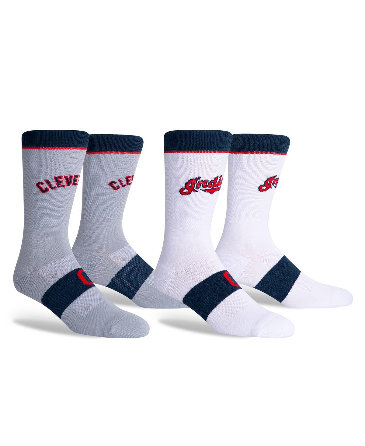 Pkwy Men's Cleveland Guardians Two-pack Home And Away Uniform Crew Socks In Multi