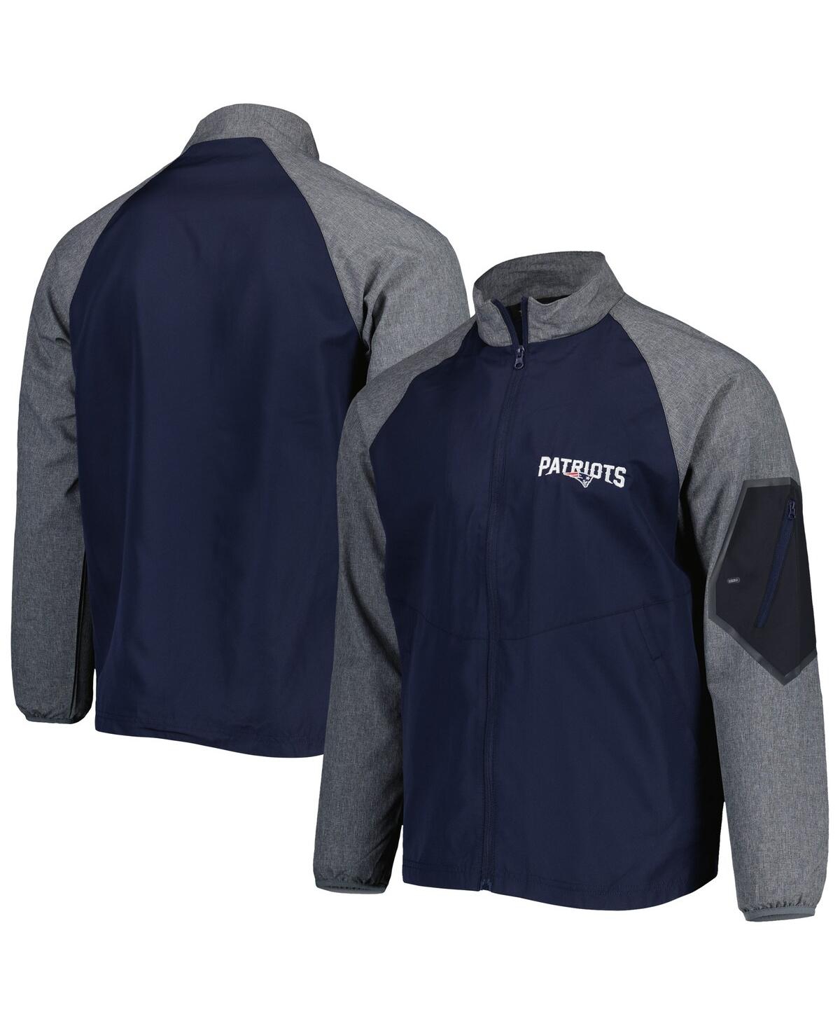 Dunbrooke Navy New England Patriots Hurricane Raglan Full-zip Windbreaker Jacket In Navy