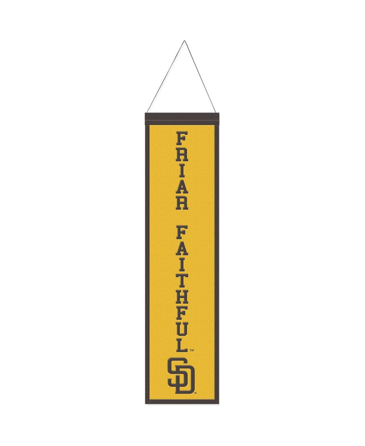 Wincraft San Diego Padres 8" X 32" Slogan Wool Banner In Yellow
