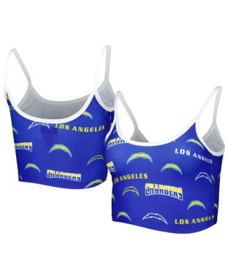 Women's Powder Blue Powder Blue Los Angeles Chargers Breakthrough Allover Knit Lounge Bralette