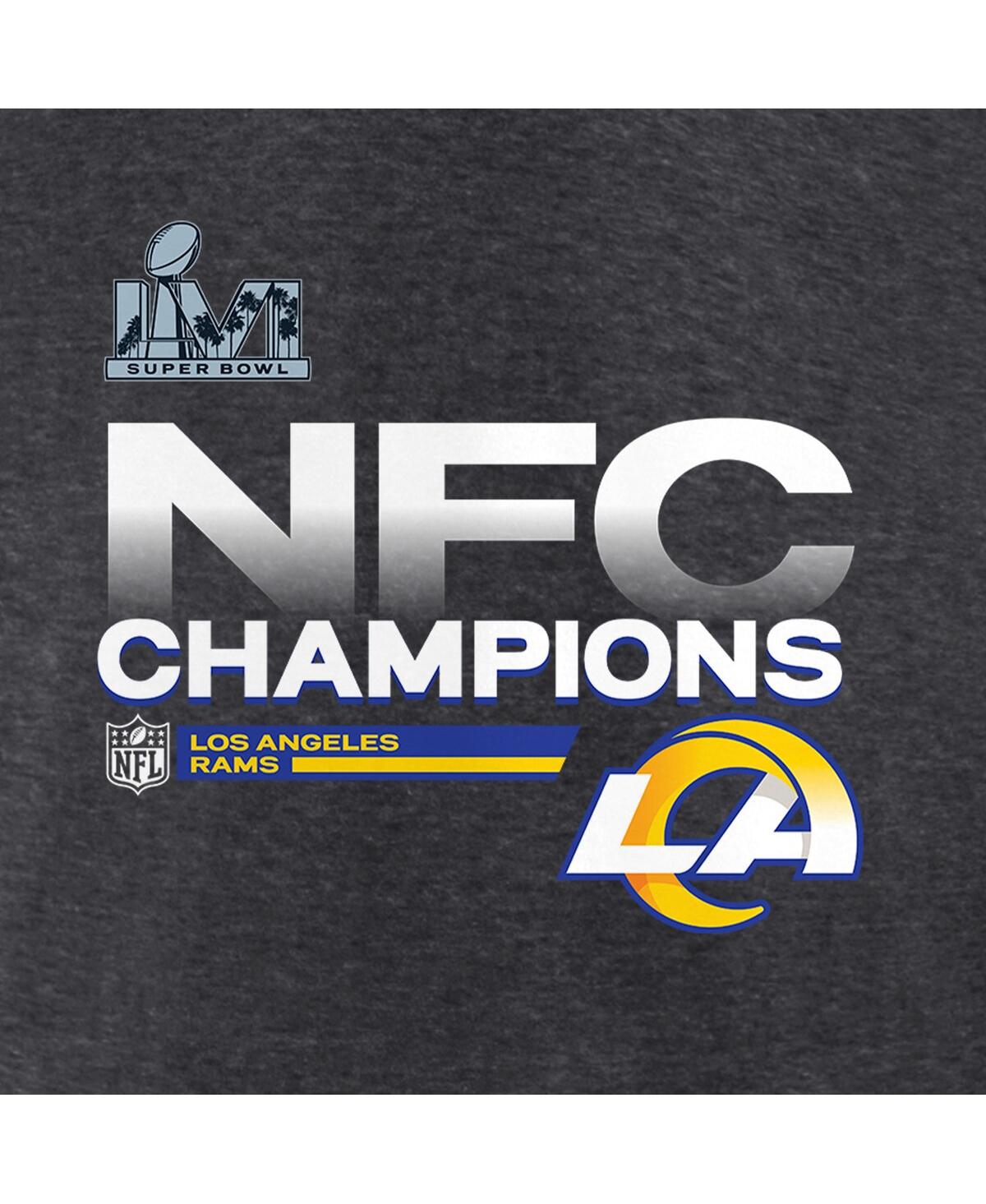 Women's FanaticsLos Angeles Rams 2021 Nfc Champions Locker Room Trophy Collection V-Neck T-shirt - Heathered Charcoal