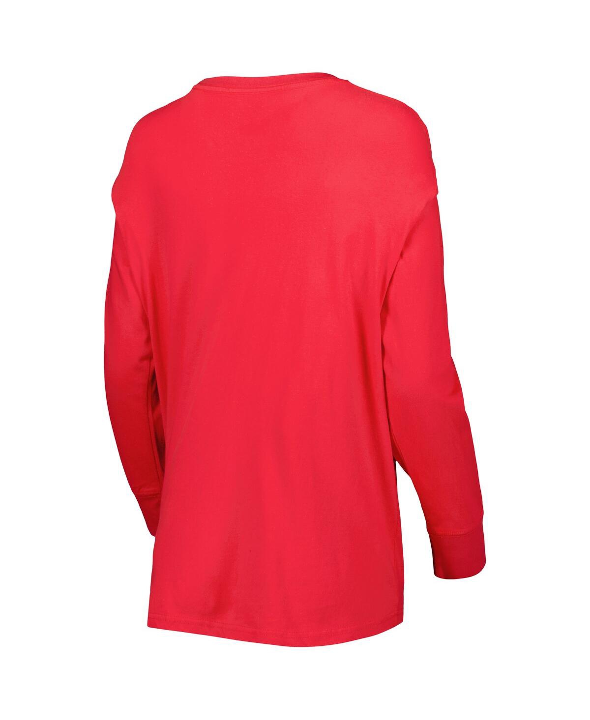 Shop Pressbox Women's  Scarlet Nebraska Huskers Big Country Laurels Long Sleeve T-shirt