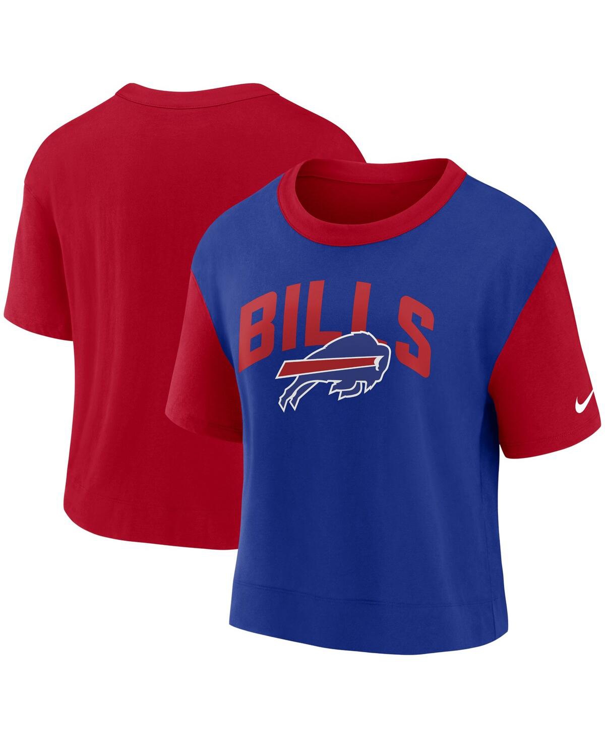 Shop Nike Women's  Red, Royal Buffalo Bills High Hip Fashion T-shirt In Red,royal