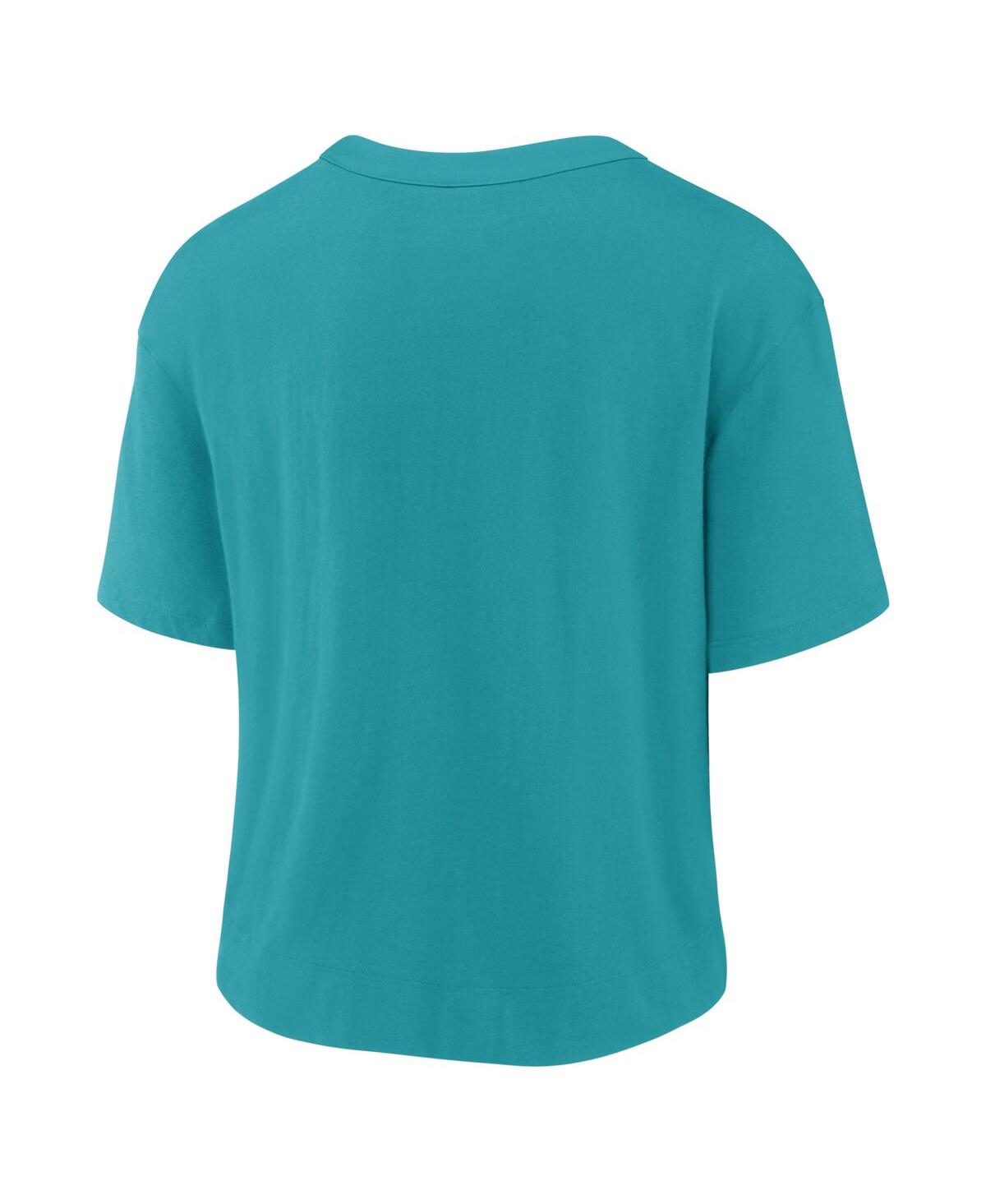 Nike Women's Cream/aqua Miami Dolphins Wordmark Tri-blend T-shirt In Aqua,white