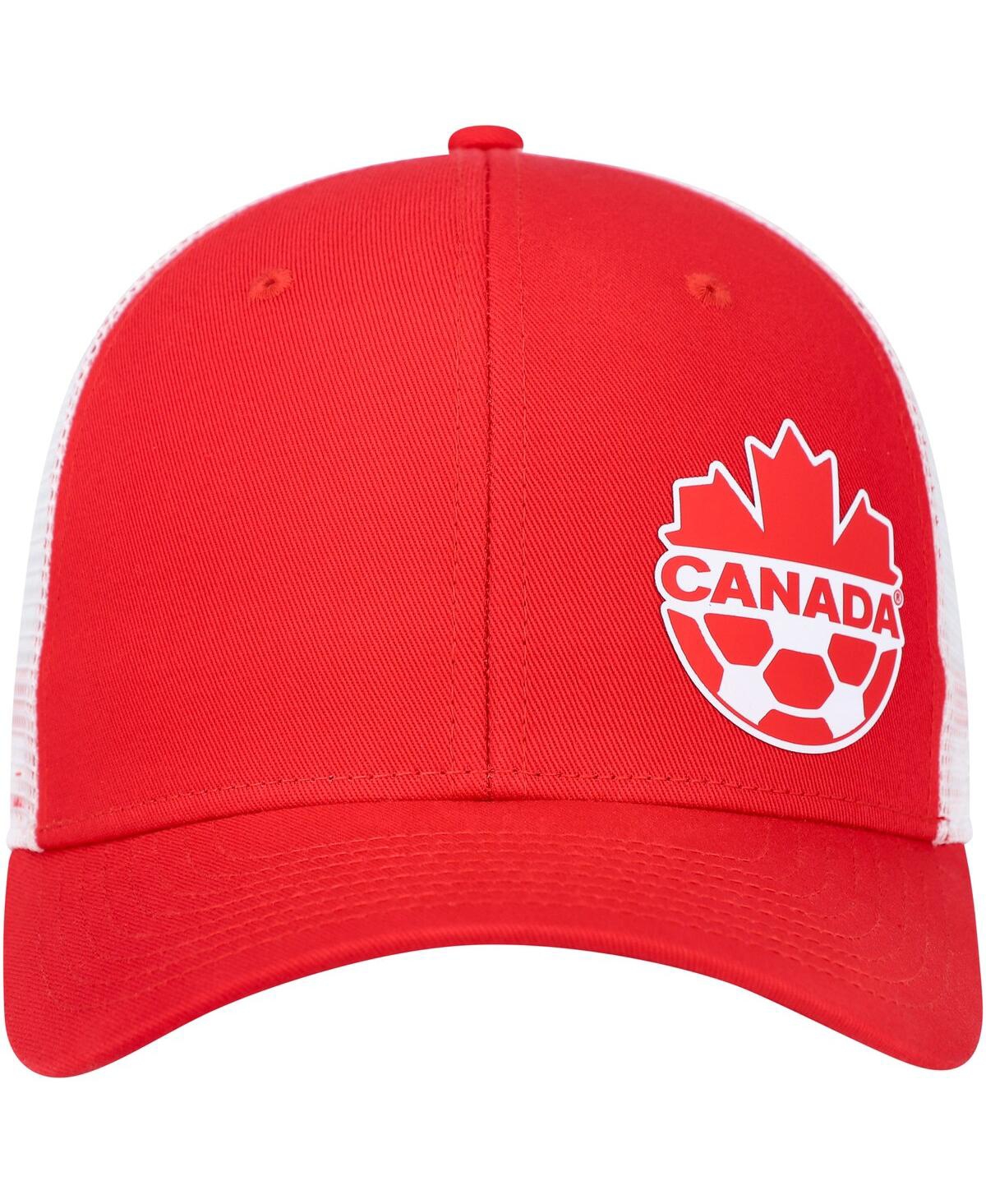 Shop Nike Men's  Red Canada Soccer Classic99 Trucker Snapback Hat