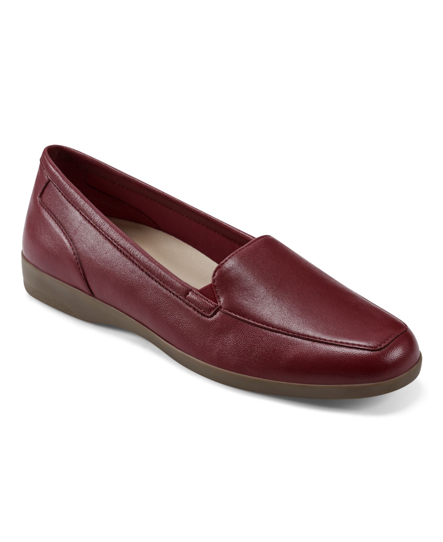 Женские туфли Easy Spirit Devitt Slip-On Loafer Flats, цвет: Тёмный красный кожаный — фото 1