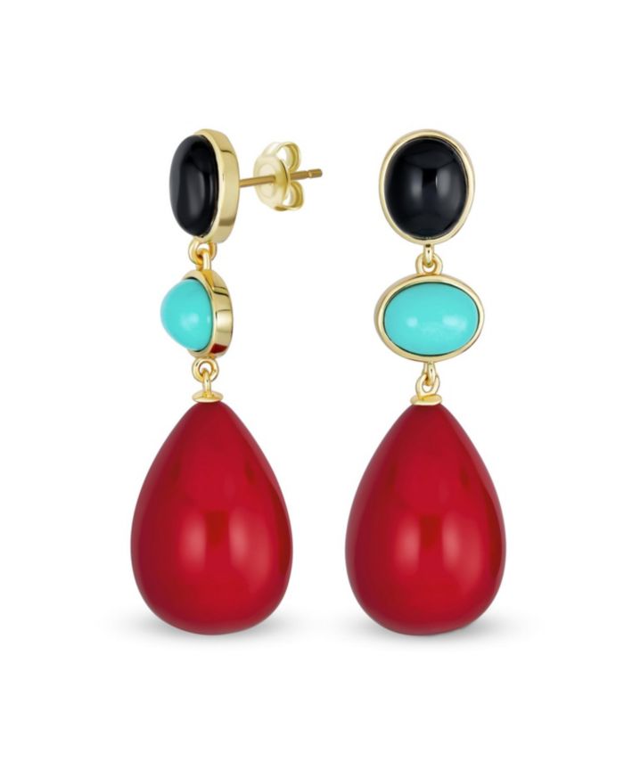 Bling Jewelry Multi Stone Natural Gemstone Geometric Teardrop & Oval