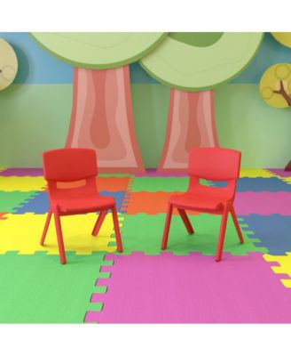 2 Pack Plastic Stackable School Chair With 10.5"H Seat, Preschool Chair