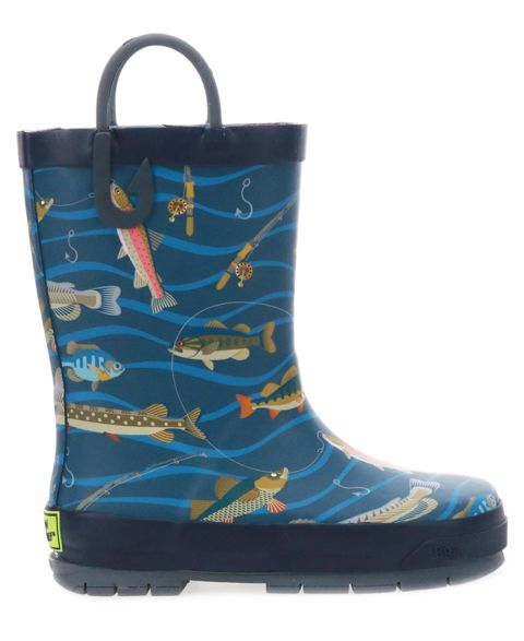 Ботинки Western Chief Gone Fish N Rain Boot для мальчиков, цвет: Тёмно-синий