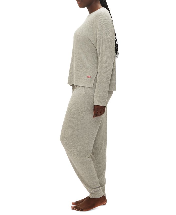 GAP Women's Long-Sleeve Pajama Top & Drawstring Jogger Pajama Pants - Macy's