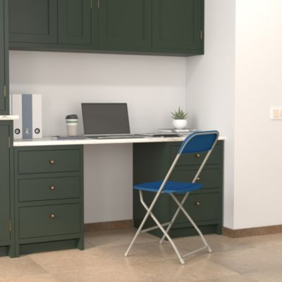 Set Of 6 Stackable Folding Plastic Chairs - 650 Lb Weight Capacity