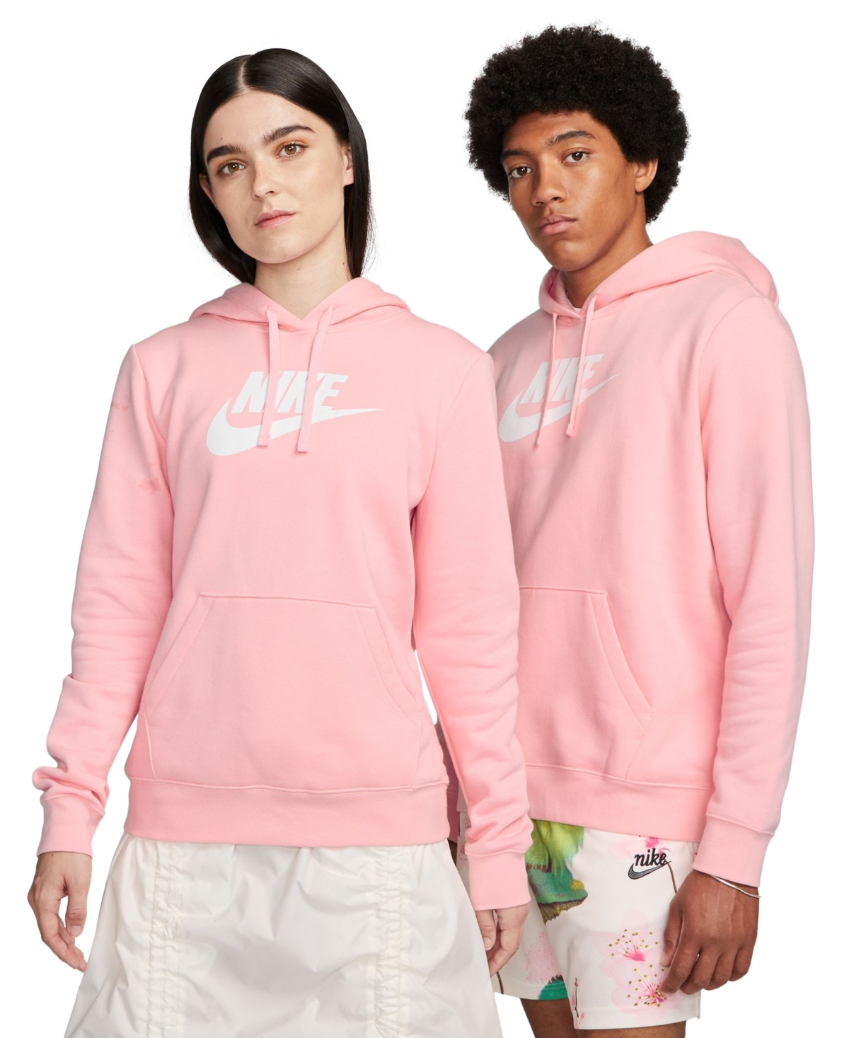 Nike Women's  Sportswear Club Fleece Logo Pullover Hoodie In Medium Soft Pink