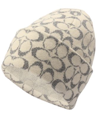 Women's Cuffed Metallic Jacquard Logo Beanie