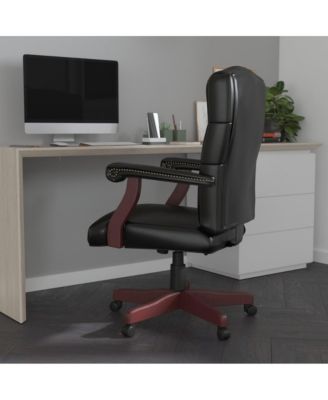 Office Chair, High Back, Tufted, Height Adjustable, 360° Swivel, Upholstered, Home Office Furniture