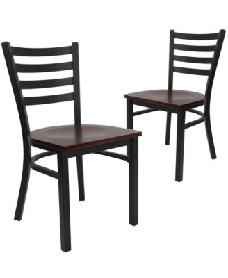 2 Pack Ladder Back Metal Restaurant Chair