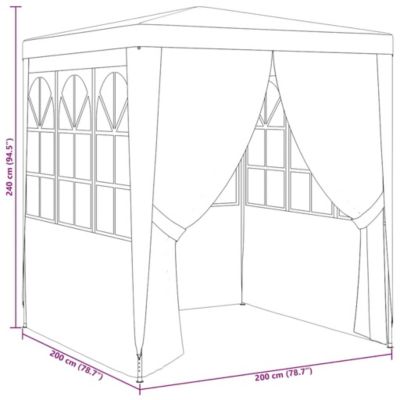 Professional Party Tent with Side Walls 6.6'x6.6' Anthracite 0.3 oz/ft²