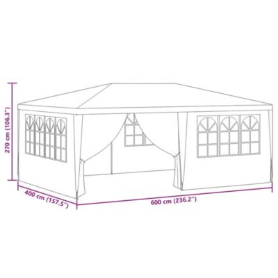 Party Tent Anthracite Polyethylene, Steel 4x6 ft