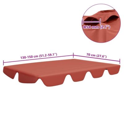 Replacement Canopy for Garden Swing Terracotta 59.1"/51.2"x41.3"/27.6"