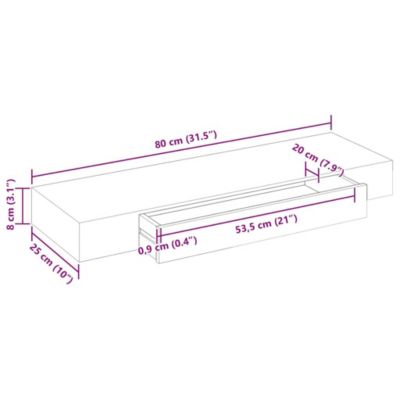 Wall Mounted Shelf Set of 2 White MDF 31.5 in