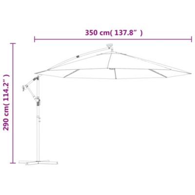 Cantilever Umbrella with LED Lights Azure Blue 137.8"