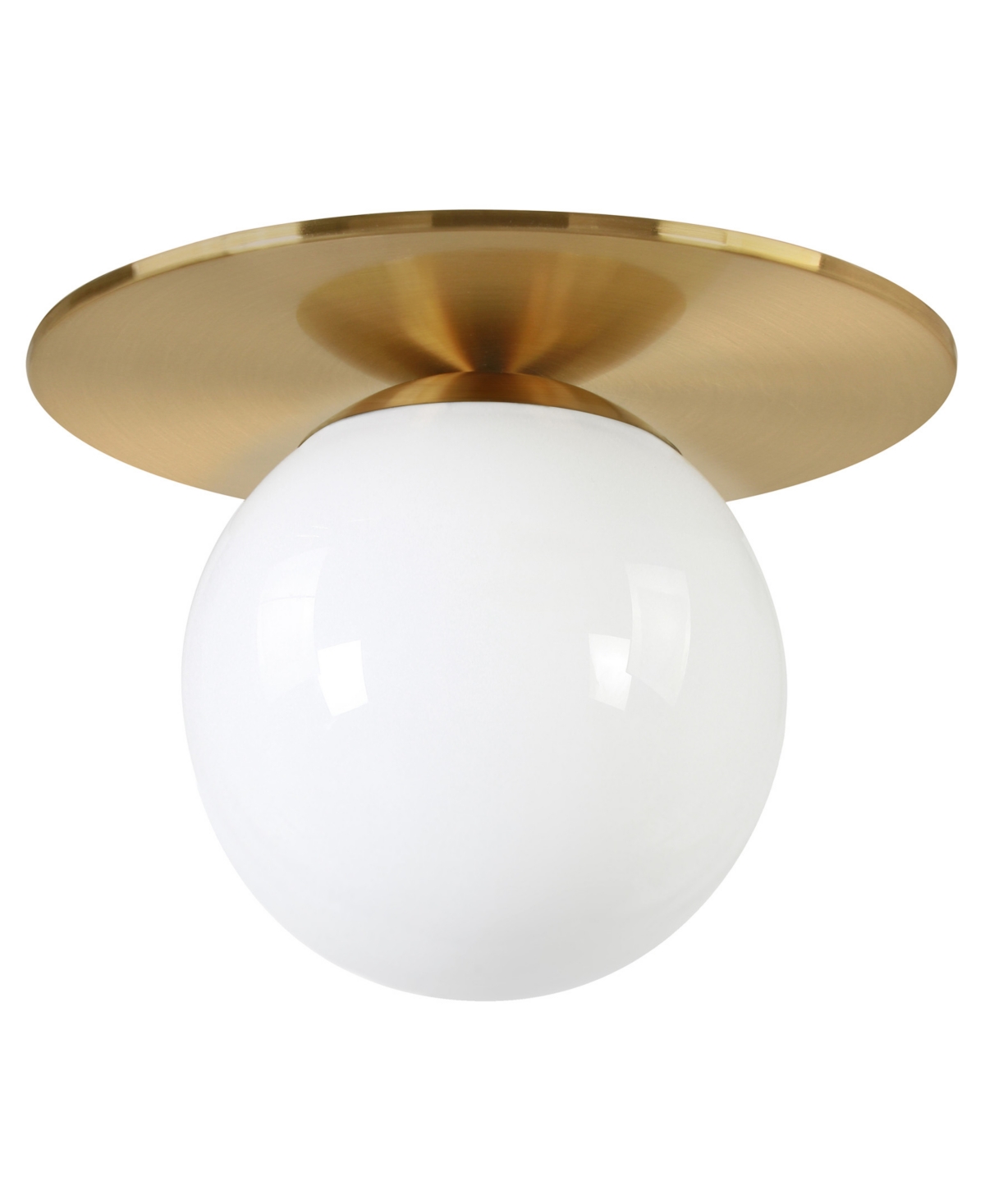 Hudson & Canal Amma 12" Wide Flush Mount With Glass Shade In Brushed Brass