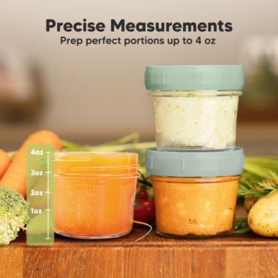 6pk Prep Baby Food Storage Containers, 4 oz Leak-Proof, BPA Free Glass Baby Food Jars for Feeding