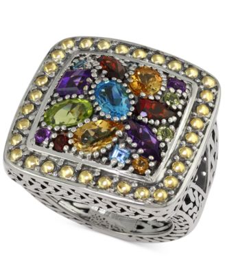 EFFY Collection - Multi-Stone Ring in 18k Yellow Gold and Sterling Silver (3-1/4 ct. t.w.)