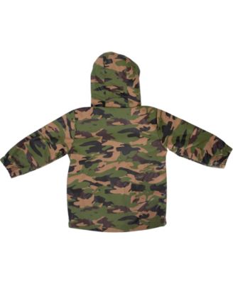 Toddler Little Boy's and Big Boy's Camo Rain Coat