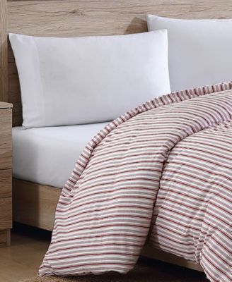 Coleridge Stripe Cotton Reversible Duvet Cover, Twin
