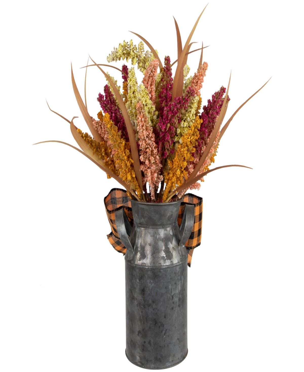 Autumn Harvest Foliage in Canister Floral Decoration