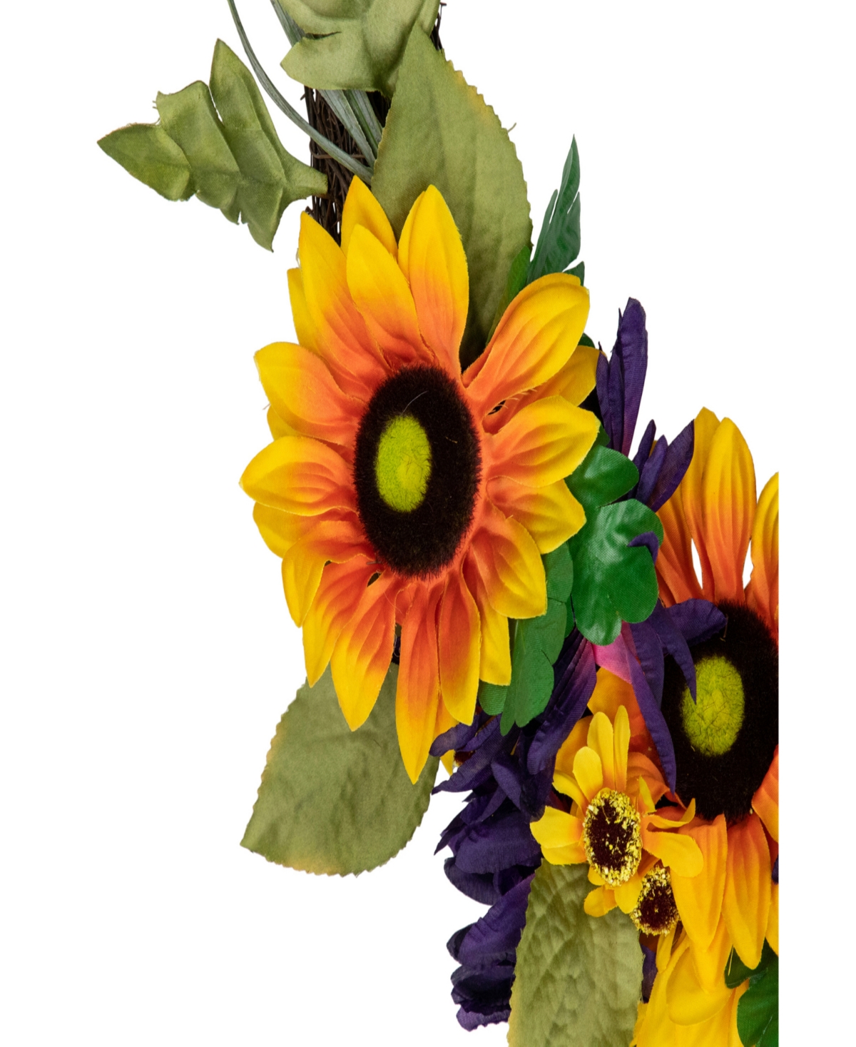 Sunflower and Mum Twig Autumn Artificial Floral Wreath