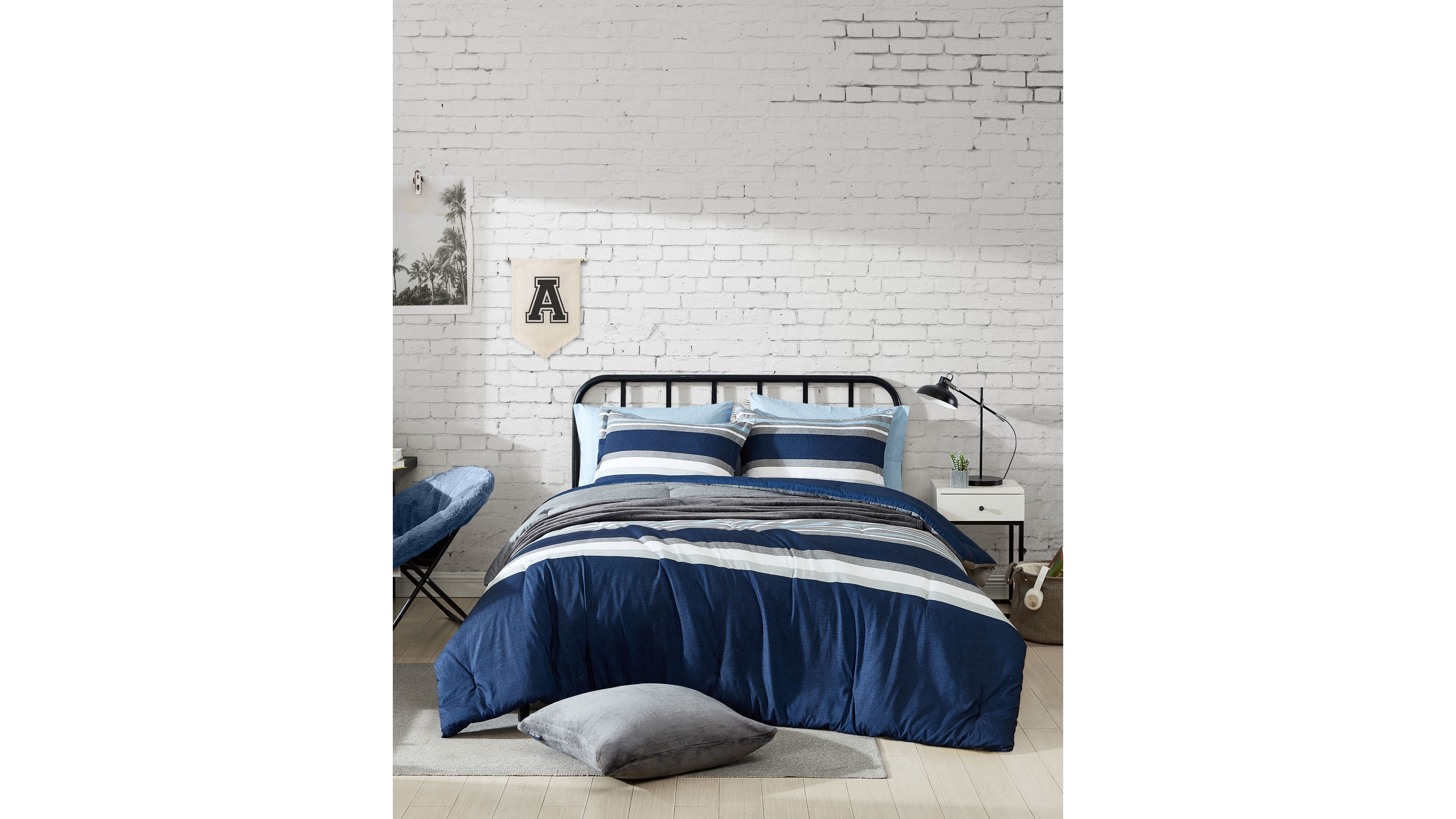 Nautica Heathered Block Reversible 2 Piece Comforter Set, Twin/Twin Xl