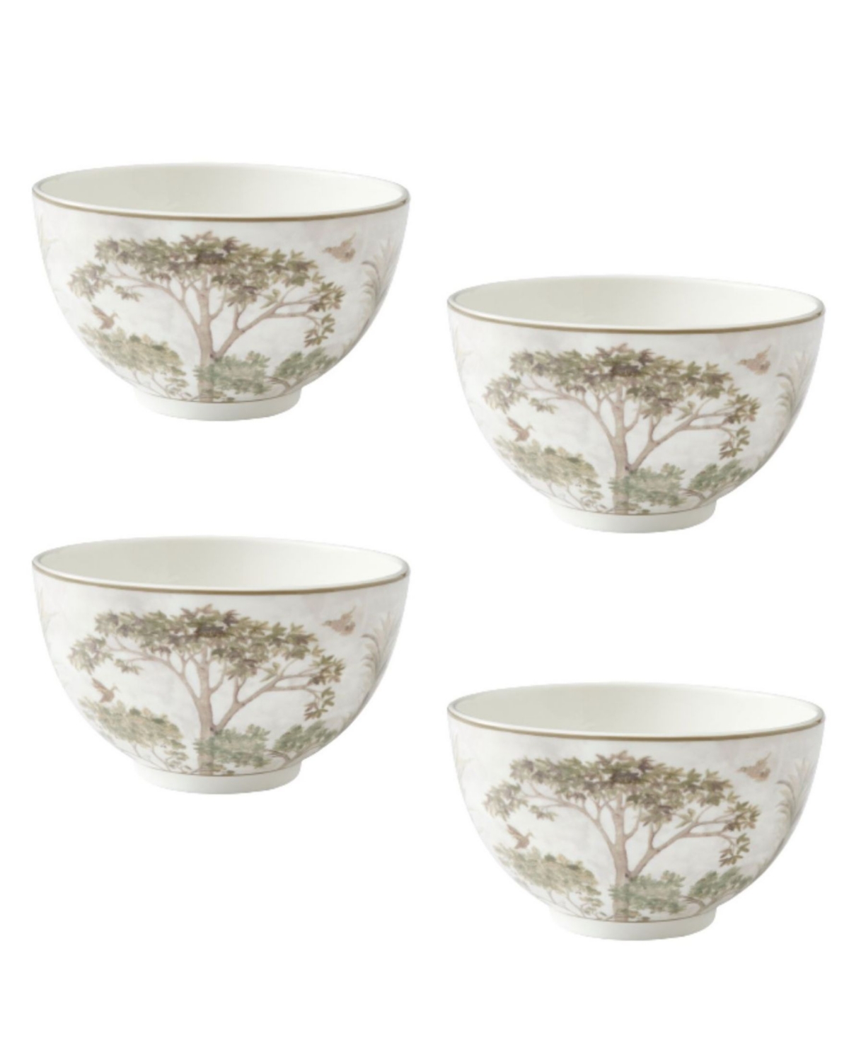 Tall Trees 4 Piece Rice Bowls Set, Service for 4 - Assorted