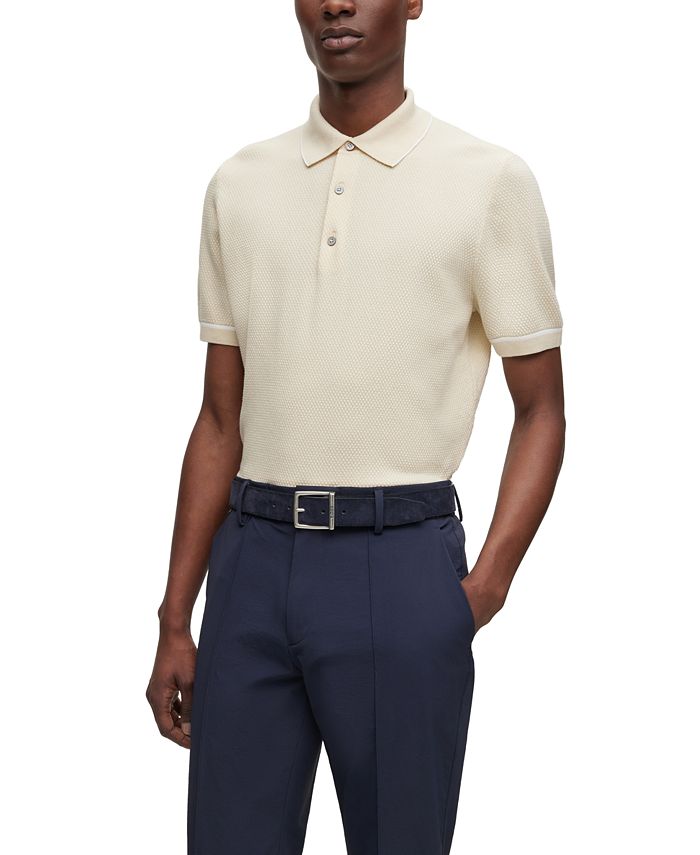 Hugo Boss Men s Contrast Tipping Regular Fit Polo Sweater Macy s