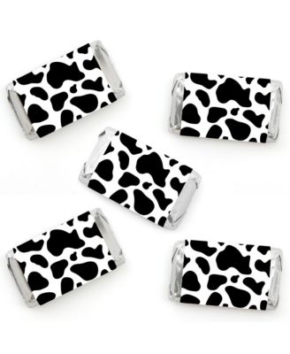 Big Dot of Happiness Cow Print - Mini Candy Bar Wrapper Stickers