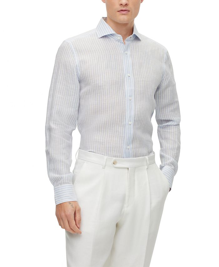 Hugo Boss Men's Slim-Fit Spread-Collar Shirt - Macy's