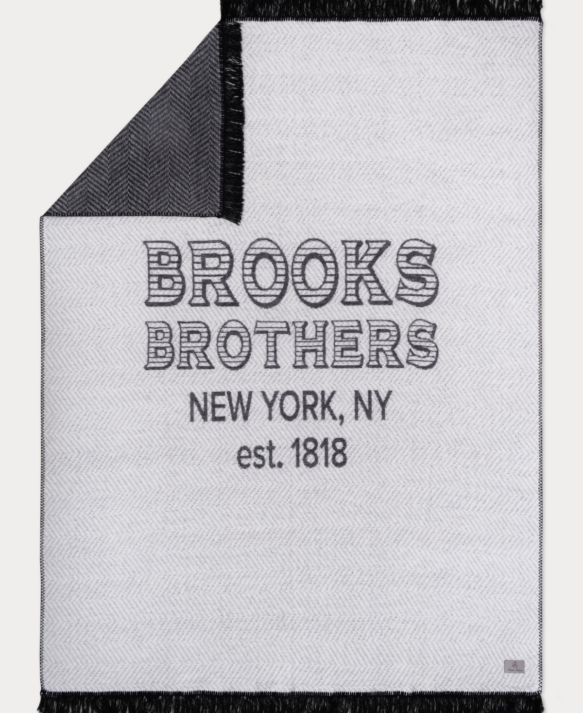 Brooks Brothers Est. Luxury Cotton Throw Bedding In Black
