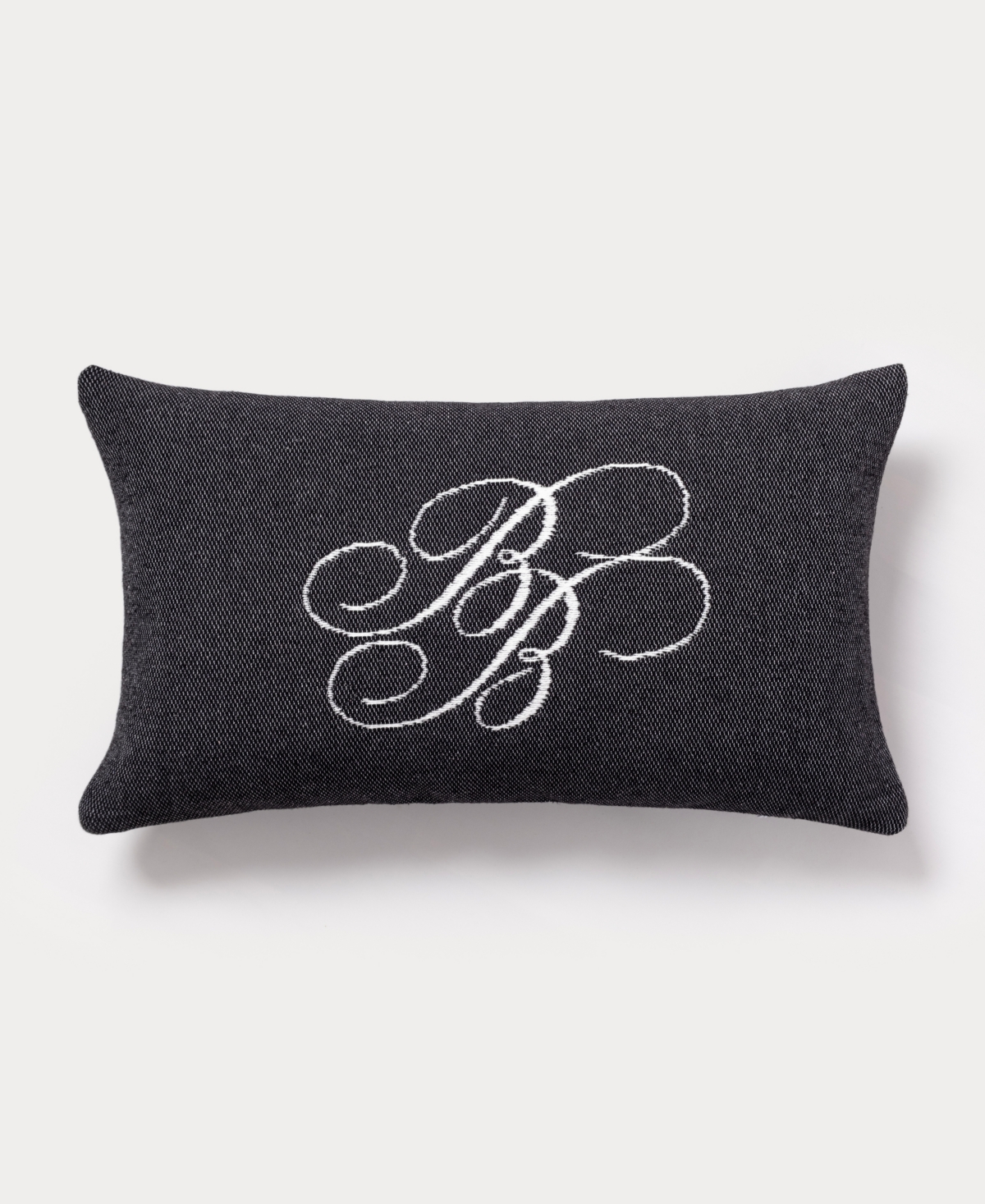 Shop Brooks Brothers Bb Monogram Decorative Cotton Pillow In Black