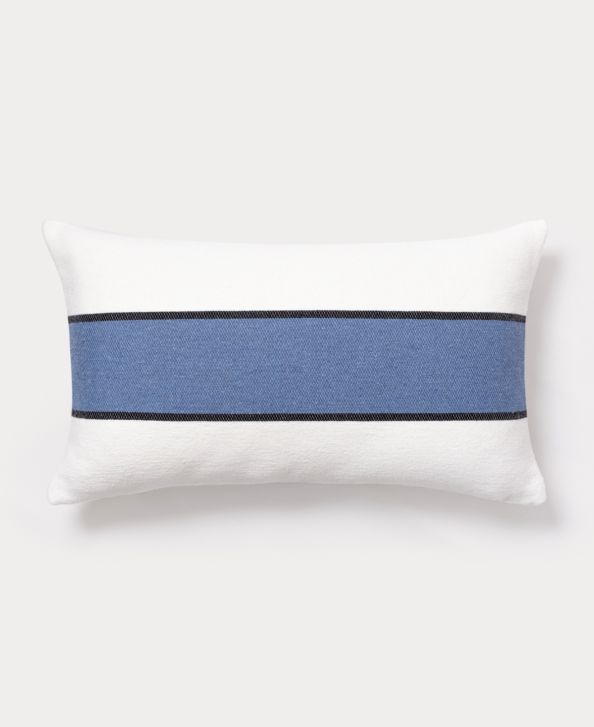 Brooks Brothers Striped Color Blocked Decorative Cotton Pillow Bedding In Blue