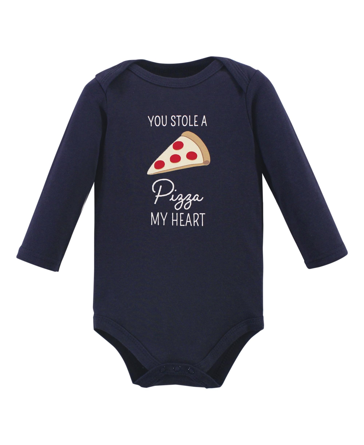 Hudson Baby Baby Boys Cotton Long-Sleeve Bodysuits, 3-Pack - Pizza