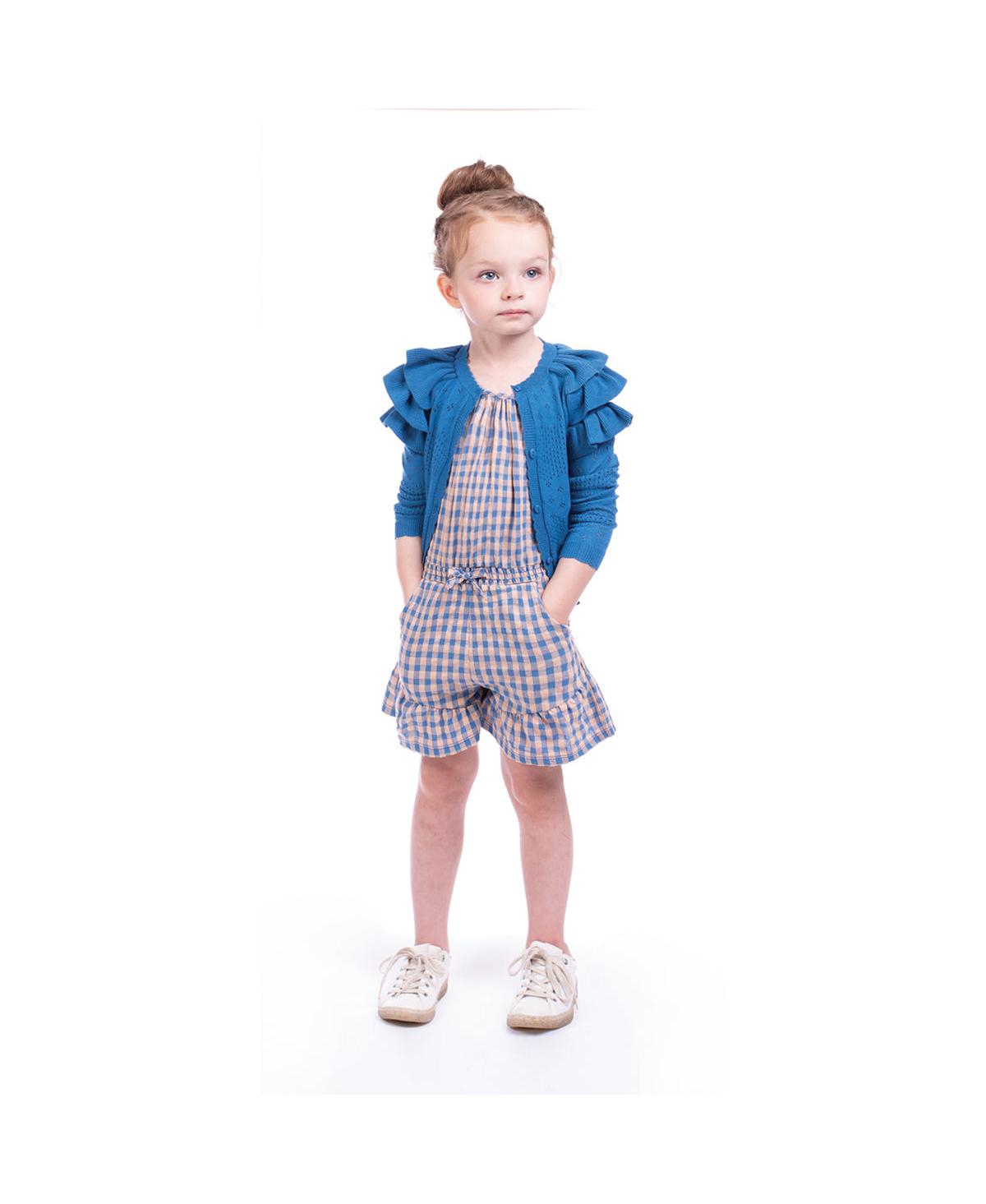 Imoga Collection Little Girls Carter Azure Fine Yarn Eyelet Cardigan - Open miscellaneous 998